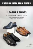 Hombres de cuero marrón de moda, zapatos de hombre transpirables de piel de vaca de capa superior, nuevo estilo cómodo, zapatos de patrón sólido de moda - details 5