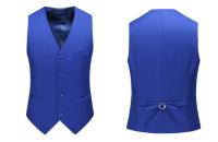Chaleco de traje Formal de un solo pecho para hombre, talla grande 6XL, Color negro, verde, Color puro, baile de boda, vestido de fiesta Social de negocios - details 4