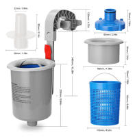 Skimmer de superficie para piscina sobre el suelo, montaje en pared: limpia automáticamente, se conecta a collares inflables, tubular - details 1