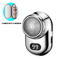Mini Afeitadora eléctrica portátil, maquinilla de afeitar con pantalla Digital inteligente, USB, con espejo, para amante, marido, novio - details 1