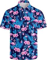 Camisetas de golf de manga corta con estampado 3D de Flamenco para hombre y mujer, polo callejero de moda, Hawaii Beach, camisetas nuevas - details 6