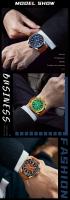 Reloj de cuarzo informal para hombre, correa de cuero genuino Crazy Horse, luminoso, resistente al agua, reloj de moda, regalo para él - details 10