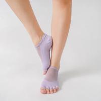 Nuevos calcetines de Yoga con punta abierta para mujer, calcetines antideslizantes de algodón para Pilates con cinco dedos, calcetines deportivos para Fitness, baile, Ballet, calcetín con superficie de malla - details 11