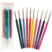Agujas de Punto de Metal 10Pcs con Garras Ergonómicas Herramienta de Crochet Hooks Tamaño 0.5-2.2mm Material Plástico Hechas en China - details 3