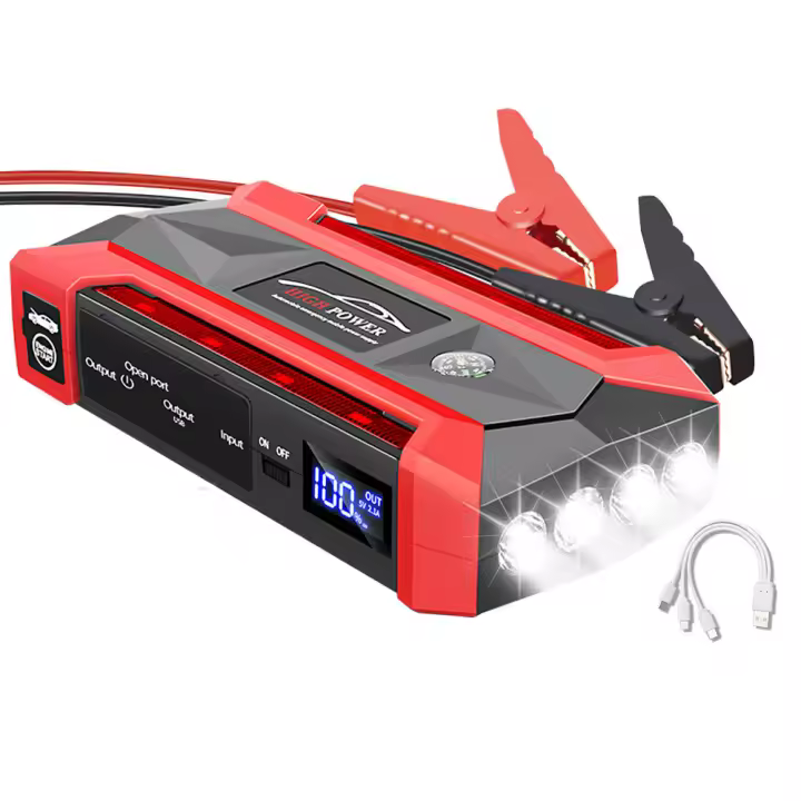 600A Peak Car Battery Jump Starter, (Para motores de gasolina hasta 4.0L), 12V portátil 89800mAh Powerbank Auto Battery Booster - 1