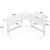 Mesa de Juego en Forma de L 130x130cm Soporte para Monitor Soporte para Auriculares - details 75