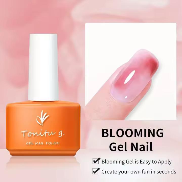 Esmalte de gel floreciente, libere la creatividad con mármol fácil, bricolaje con degradado de acuarela para estampado floral, efectos de degradado de marmoleado - 1
