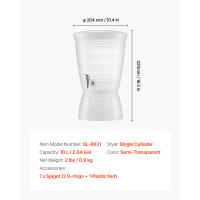 SucceBuy Dispensador de bebidas de 10 litros con espiga y cámara de hielo, dispensador de bebidas de plástico para jugo, té helado, limonada y agua - details 5