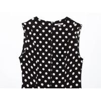 Polka Dot Dress with Round Neck Sleeveless, Long Flared Dress, Summer New Arrival Women's Clothing BUNO-2025Temperament. - details 3
