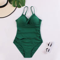 Traje de Baño de Una Pieza Sexy sin Espalda con Volantes Material de Poliéster - details 2