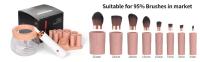 Máquina secadora y limpiadora de brochas de maquillaje, Spinner eléctrico automático con collares de goma de 8 tamaños, lavado y secado en segundos, cepillo cosmético profundo para brochas - details 5