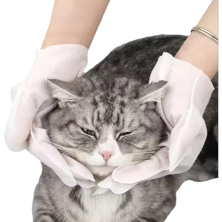 6pcs Guantes Desechables Para Mascotas Limpieza Profunda Desodorización Suave Sin Enjuague Especiales Para Gatos Y Perros Suministros De Peluquería - 1