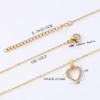 Colgante de Corazón de Melocotón en Acero Inoxidable con Placa de Oro Lujo Ligero para Mujeres - details 2