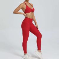 Traje de entrenamiento de gimnasia reforzado deportivo para mujer, ropa deportiva para mujer, traje de yoga rojo, negro y rosa 2024 - details 13