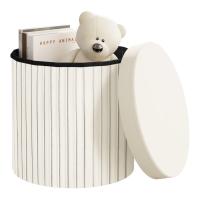 Otomano de Terciopelo Plegable de Almacenamiento MDF Tapa Desmontable con Cojín - details 8