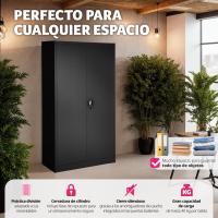 Armario de Archivado de Metal para Oficina 6 Cajones, Barra, Puertas Bloqueables, Acero de Calidad, Mueble de Oficina, Candado de Seguridad, Estanterías Metálicas 180x80x40cm Gris - details 23