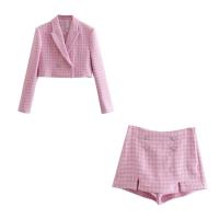 Conjunto de Tweed de 2 piezas, chaqueta elegante, traje para mujer, conjuntos de pantalones cortos, traje con pantalones cortos para mujer, trajes femeninos 2022 - details 5