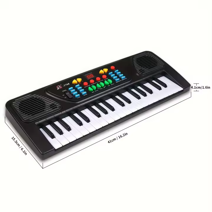 Teclado De Piano Electrónico Para Niños, 37 Teclas, Cumpleaños Para Niños Y Niñas, Navidad, Regalos Con Micrófono - 1