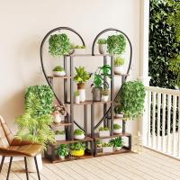 Estantería de Hierro Forjado de 2 Piezas Macetas de 6 Niveles con 2 Ganchos Soporte para Decoración de Sala Jardín Balcón - details 1