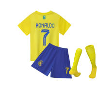 Riad visitante 23-24 Partido Azul real No. 7 Conjunto de uniforme de fútbol de club Jersey para niños Talla 14-30 No. - details 6