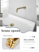 Latón dorado cromado negro gris caño mezclador de baño grifo de lavabo lavabo tocador grifería de agua 150/200/250MM caños de repuesto para grifo - details 0