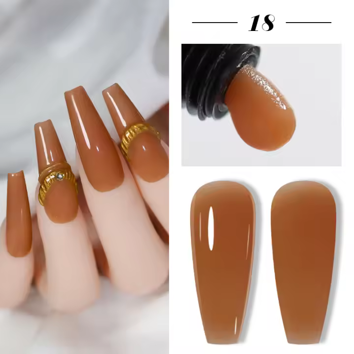 Parkson-Extensión de esmalte de uñas en Gel, acrílico, cristal desnudo, UV LED, construcción rápida, arte de uñas para manicura, 10 colores selectos, 15ml - 1