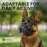 BRONZEDOG Bozal de Alambre para Perros de Pastor alemán para Perros medianos y Grandes, Cesta de Metal Durable Ajustable para morder, Masticar ladridos (L) - details 3