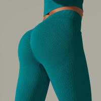 Leggings push-up sin costuras para mujer, pantalones elásticos de cintura alta para entrenamiento, correr, yoga, gimnasio - details 32