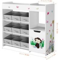 Estantería para Juguetes, Estanterías Almacenaje de Juguetes con 9 Cajones de Tela Extraíbles, Organizador Infantil, Blanco 90 x 80 x 29.5 cm - details 2