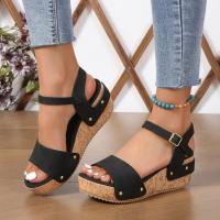 Sandalias de tacón de cuña para mujer, zapatos de moda de verano - details 6