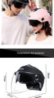 Casco de motocicleta con luces Led para hombre y mujer, accesorio para ciclomotor, Scooter eléctrico, con doble visera, recargable - details 8