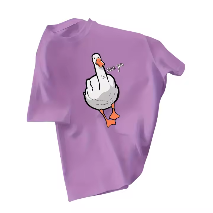 Camiseta de Hombre con Estampado de Pato Divertido Cuello Redondo, Algodón Ligero, Comodidad Todas las Temporadas - 1