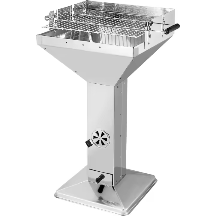Parrilla de barbacoa de carbón de acero inoxidable, parrilla de playa portátil, parrilla de embudo de 3 alturas, parrilla de columna, 63x48x91,5 cm - 1