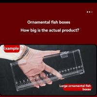 Caja transparente para ver peces, Mini pecera acrílica con tapa y escala, tanques de cría de peces rectangulares, caracoles - details 3