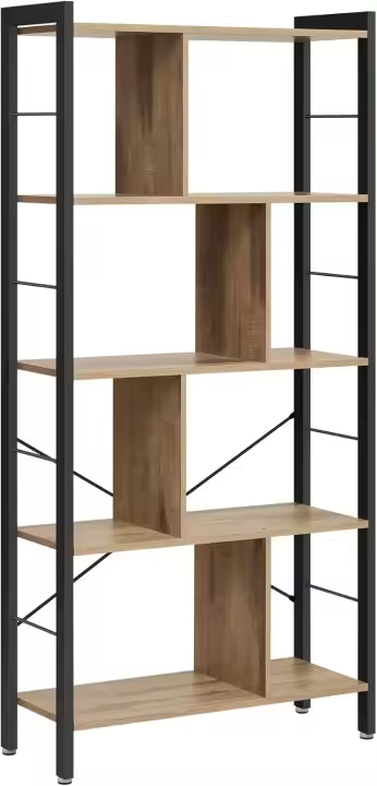 Estantería de 4 Niveles Gran Almacenamiento de Salón Estilo Industrial Fácil Montaje Marco de Acero - 1