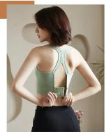 Sujetadores deportivos sexys con espalda cruzada para Yoga, camiseta sin mangas para mujer, Fitness, gimnasio, a prueba de golpes, sin costuras, entrenamiento para correr, ropa interior de secado rápido, chaleco - details 15