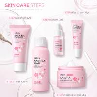 5/3 unids/set Sakura juegos de cuidado de la piel crema Facial suero tóner limpiador Facial protector solar crema para ojos caja de regalo producto de cuidado de la piel Facial - details 12