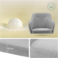 Silla de estudio, giratoria, altura ajustable, carga de 110 kg, marco de acero, tela de algodón-lino transpirable, para estudio, dormitorio, marrón OBG019K01 - details 34