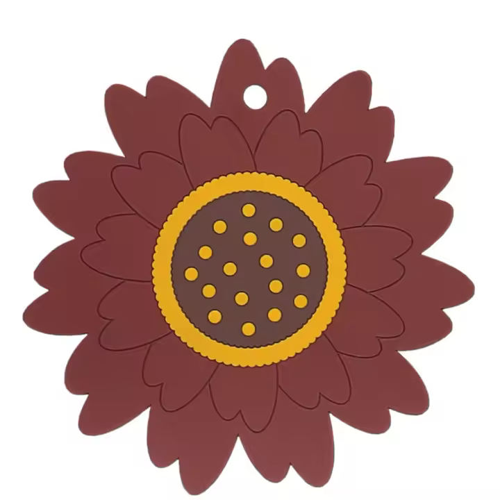 Soporte antideslizante para ollas de girasol, posavasos gruesos resistentes al calor, tapete para cuencos antiescaldado de dibujos animados, encimera, 3 uds. - 1
