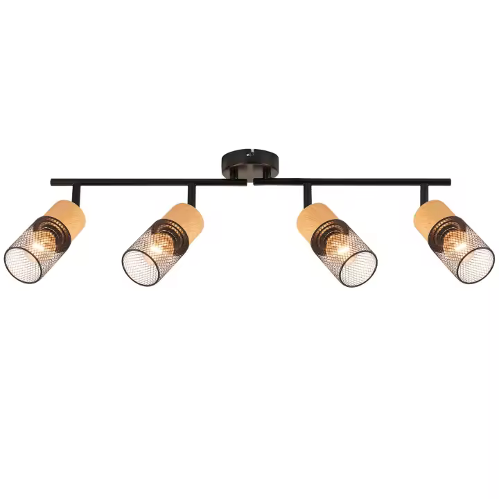 CBJKTX Lámpara de techo de madera E14 Lámpara de techo 350 °   Lámpara de cocina con luz de pared vintage ajustable, ajustable sin bombilla - 1