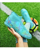 Zapatos de fútbol profesionales FG/TF para adultos, botas de fútbol de Punta larga antideslizantes, tacos altos de tobillo para niños pequeños, zapatillas de fútbol de hierba - details 29