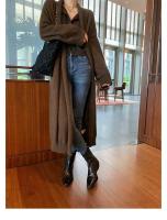 Botas vaqueras retro elegantes con punta en V, tacón grueso arrugado y estilo occidental. - details 8