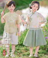 Hanfu para niños, joven maestro y Tang para niñas, novedad de verano 2025, reloj de estilo chino, disfraz de actuación, conjunto de dos piezas - details 1