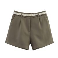 Verano nueva ropa de mujer estilo europeo y americano con cinturón decoración casual moda versátil pantalones cortos 8372 - details 10