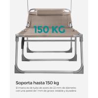 Silla de Sentado al Aire Libre Ajustable Plegable, 193 x 53 x 29 cm, Capacidad de 150 kg, con Parasol, reposacabezas, Respaldo - details 50