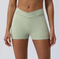 Pantalones cortos deportivos para mujeres con cintura cruzada y levantamiento de glúteos ideal para yoga y fitness tipo Triad Pantalones de gimnasio para correr al aire libre material de nylon temporada aplicable de primavera hasta verano - details 2