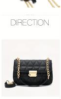 Bolso de Hombro Acolchado con Cadena Dorada Estilo Vintage Negro, Cierre Seguro, Forro de Poliéster, Accesorio Elegante, Construcción Duradera para Ocasiones Casuales y Formales - details 10