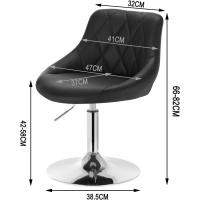 Taburete de Bar de Terciopelo Alto Regulable en Altura Diseño Giratorio para Peluquería - details 19