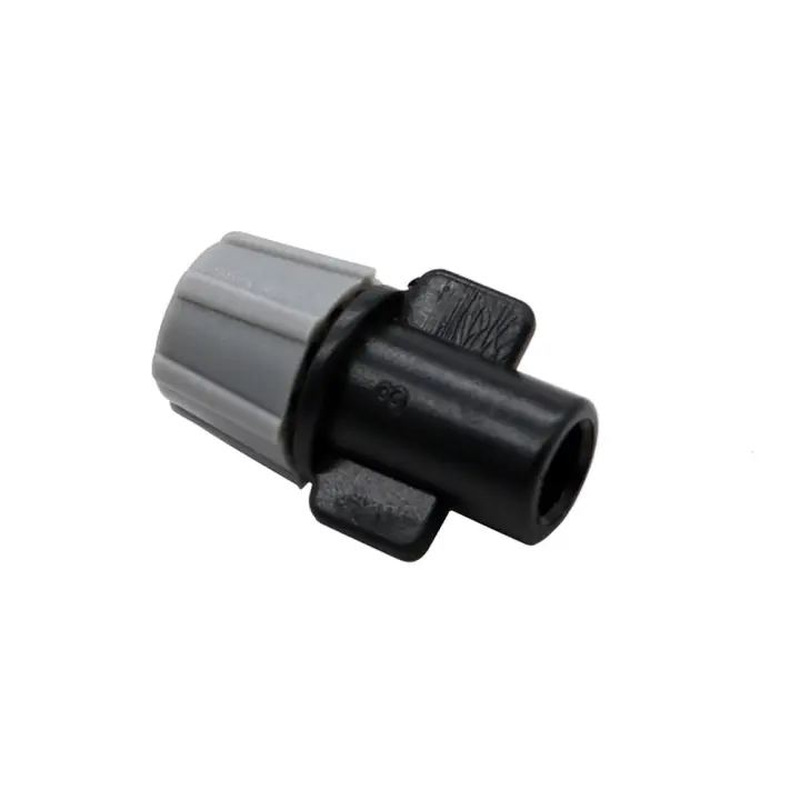 Pulverizador de invernadero de 200 piezas, boquilla atomizadora de interfaz gris de 6mm, sistema de riego agrícola, boquilla de nebulización, pulverizador de agua para jardín - 1