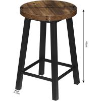 Vintage Juego de 2 Silla de Cocina Madera y Metal Taburete de Bar Industrial Retro para Cocina Salon - details 4
